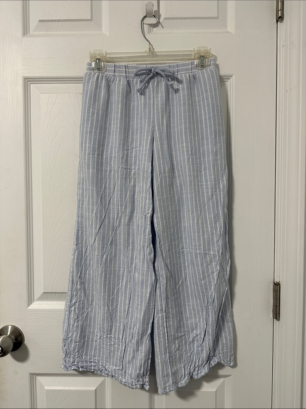 Wide Leg Cropped Linen Pants